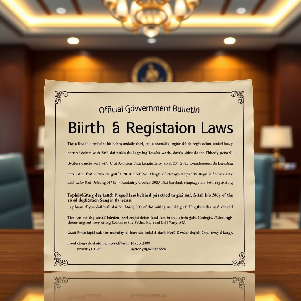 กฏหมายแจ้งเกิดใหม่ล่าสุด